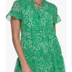 DKNY Green tiered Dress